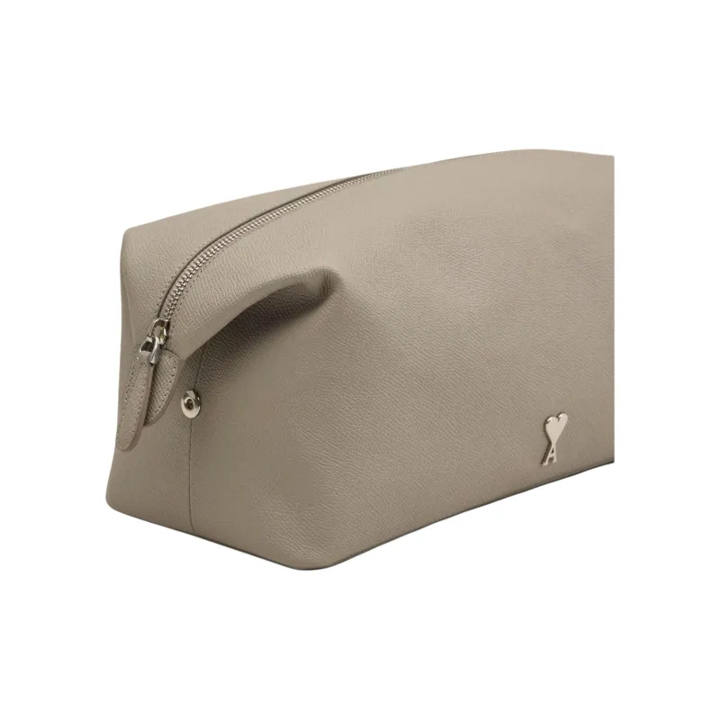 AMIPARIS Leather Toiletry Bag Women's Gray-3
