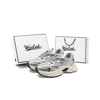 WESTLINK Breathable Lightweight Height Increasing Anti-Slip And Wear-Resistant Low-Top Chunky Sneakers Women's Silver