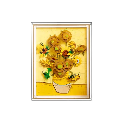 KGBOX Building Block ART Artistic Life Collection 31215 Vincent Van Gogh Sunflower Model Accessories