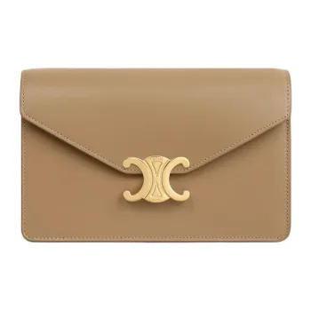 CELINE Calfskin Wallet Women's Brown