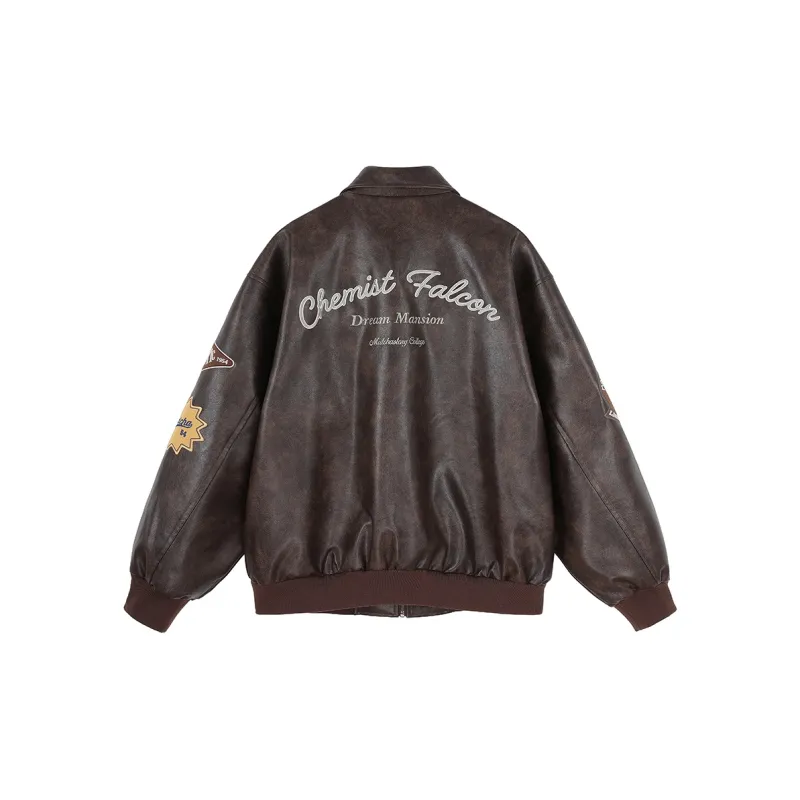 MATCHA STORY College Series Jackets Coats Unisex Coffee-1