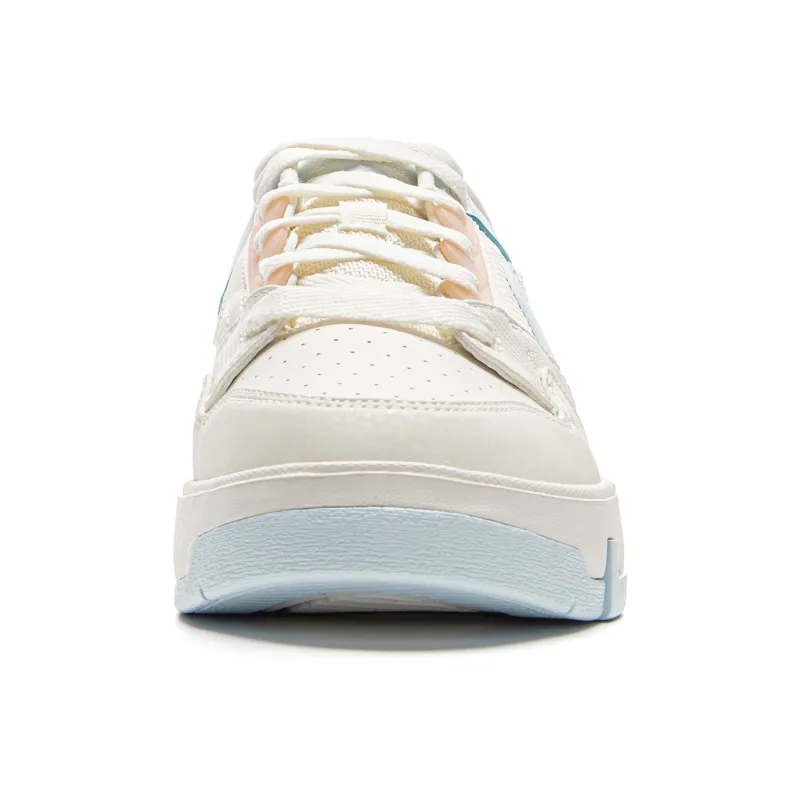 LiNing Wear resistant Non slip And Breathable Low Top Skateboard Shoes Women's White Blue-4