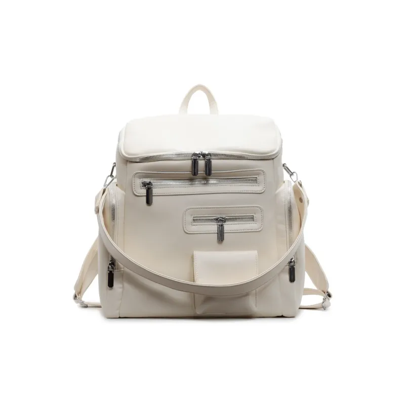 LETOO PU Backpack Regular Unisex Pink Black Beige White Blue Purple-5