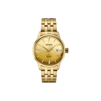 SEIKO Mechanical Movement Steel Strap Watch 40.5mm Men's Watches Gold Dial