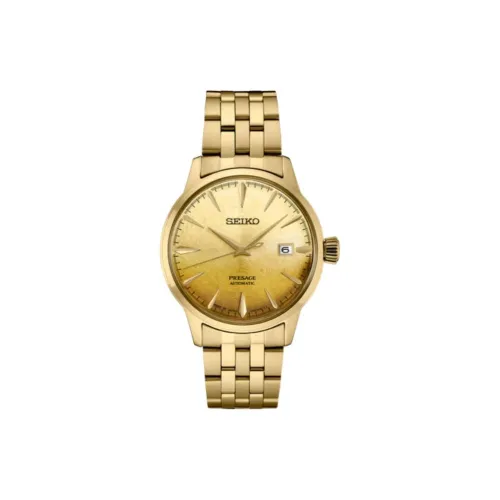 SEIKO Mechanical Movement Steel Strap Watch 40.5mm Men's Watches Gold Dial