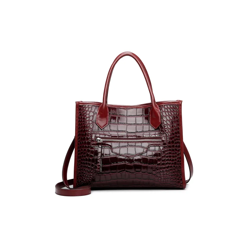 ZAVC Patent Leather Crossbody Bag, Shoulder Bag, Handbag Regular Women's Black/Coffee/Burgundy-10
