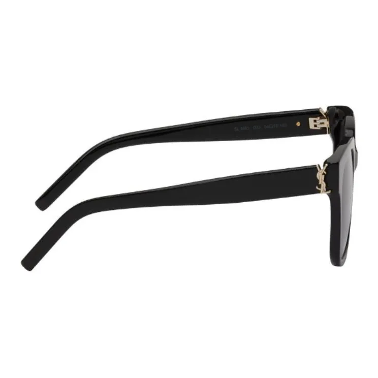 SAINT LAURENT Metal Square Sunglasses Unisex Black-1