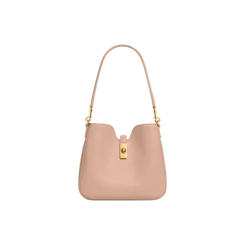CELINE Smooth Calf Leather Shoulder Bag Small Size Women's Peach Pink