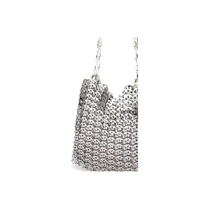 Paco Rabanne Brass Metal Crossbody Bag Shoulder Bag Regular Women's Silver-3