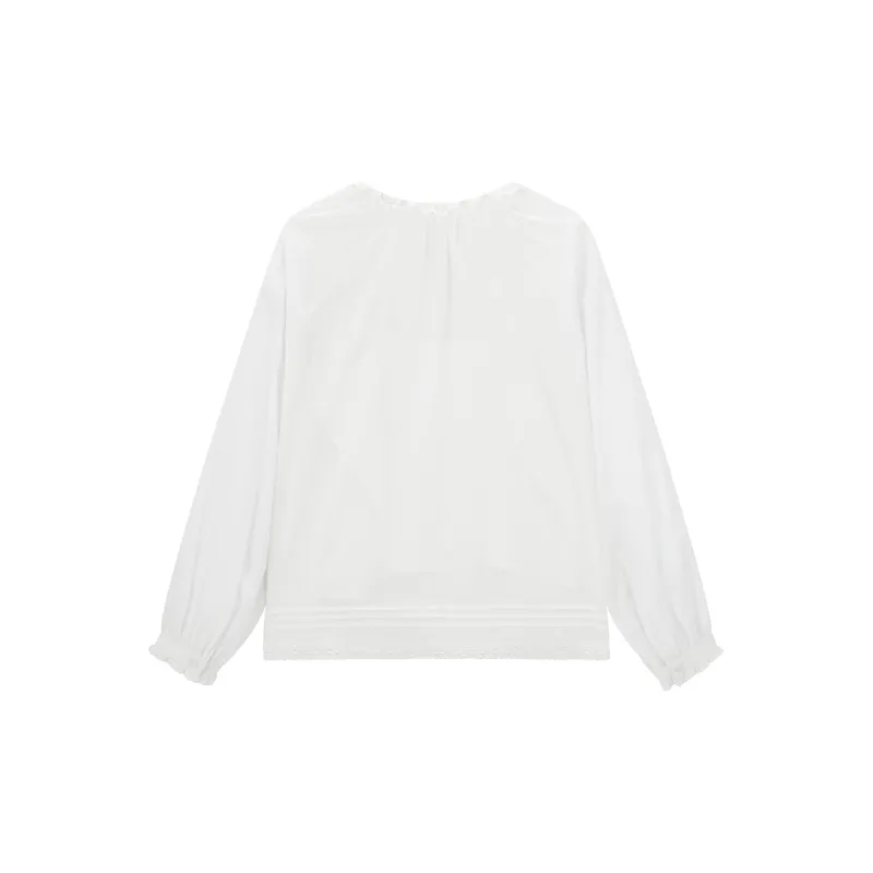 LEDIN Chiffon Shirt Women's Mist White-1