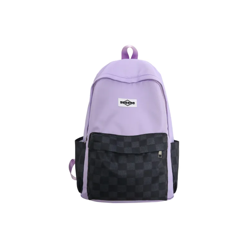 URBAN FOREST Nylon Backpack Regular Unisex Black/Pink/Purple/Lake Blue/Navy Blue-11
