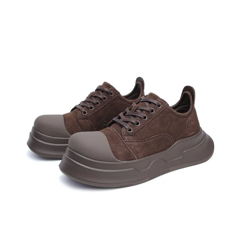 ESTEE GEEA Coverage Anti-Slip Wear-Resistant Breathable Height Increasing Low-Top Skateboard Shoes Unisex Brown-1