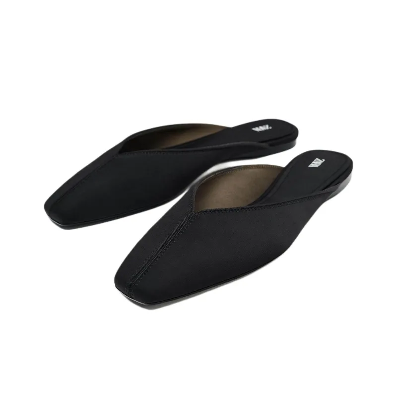 ZARA Abrasion-Resistant Wrap-toe Slippers Women's Black-2