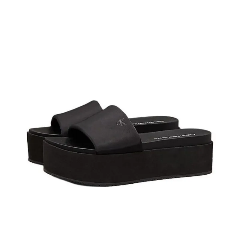 CKJ CALVIN KLEIN JEANS Slide Slippers 6cm Women's Black-2