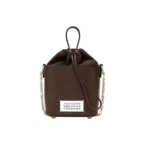 Maison Margiela 5AC Cow Leather Bucket Bags One Shoulder Handbags Women's Brown