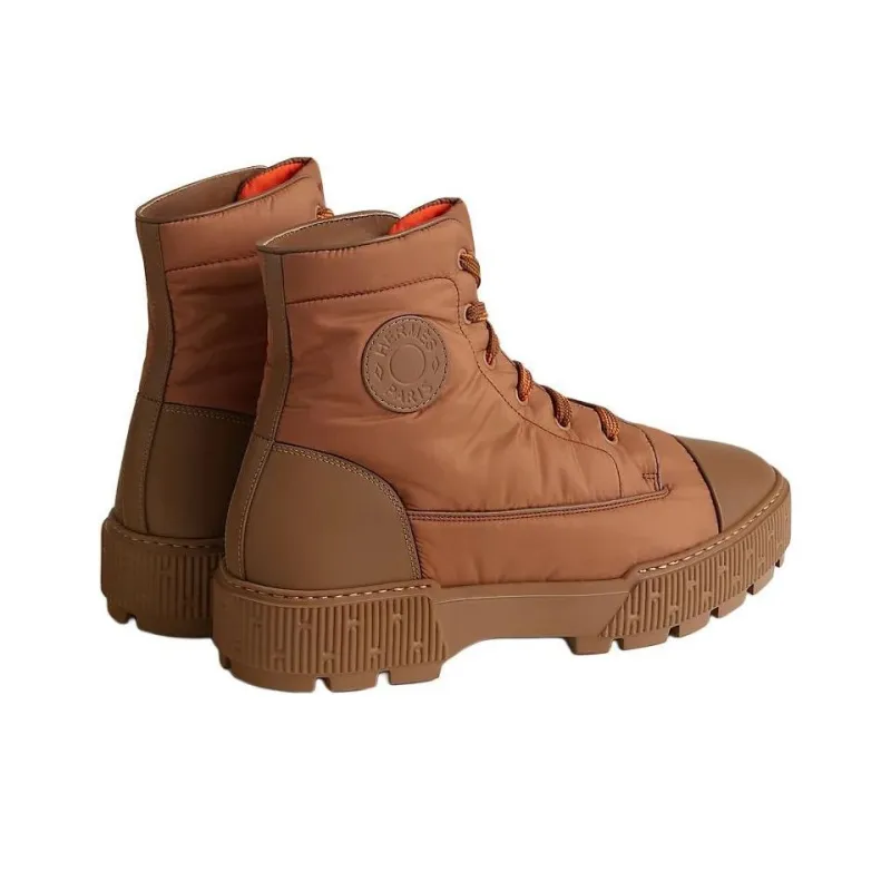 HERMES Fresh Ankle Boots 4cm Men's Brown-3