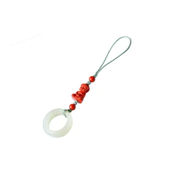 HUWEI Hetian Jade Cell Phone Pendant White Jade Unisex