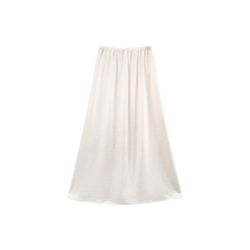 A Paradise For Awakening Casual Long Skirt Women's Apricot-1