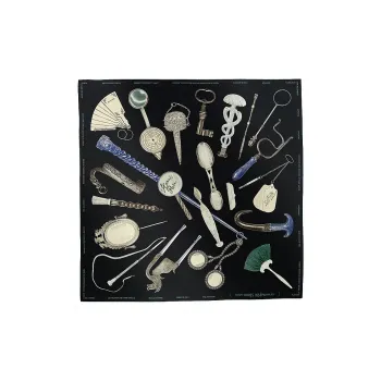 HERMES Silk Scarves Women's Black