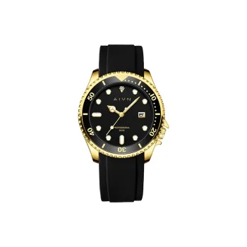 AIVN OUBONA Collaboration Yacht Collection Mechanical Movement Silicone Strap Watch Men's Watches Black Dial