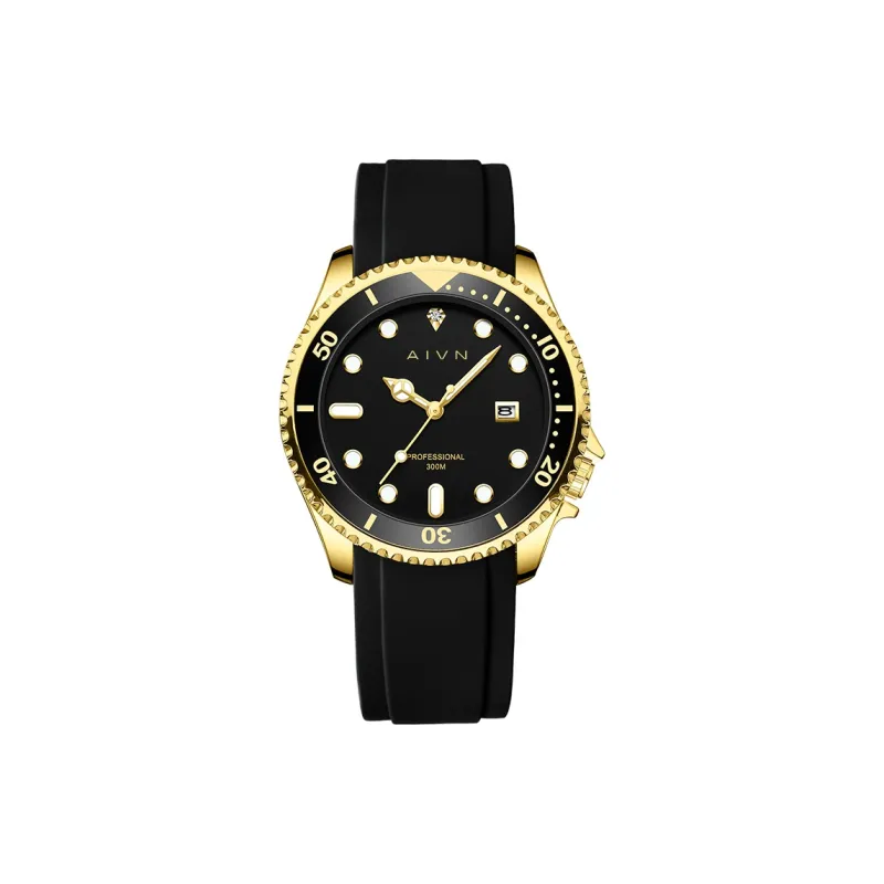 AIVN OUBONA Collaboration Yacht Collection Mechanical Movement Silicone Strap Watch Men's Watches Black Dial-0