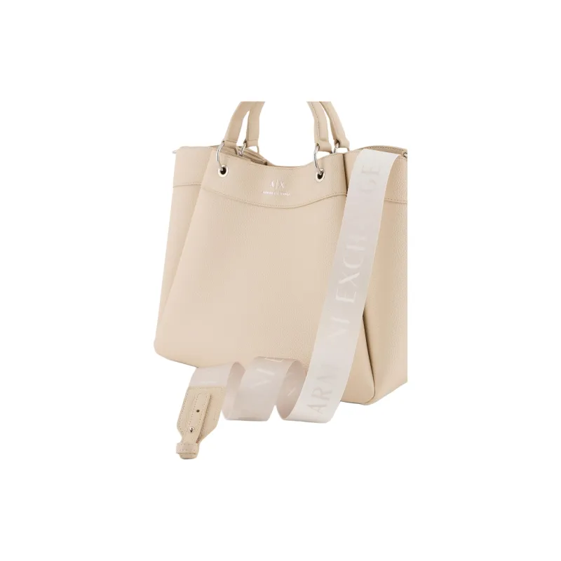 AMANI Polyurethane Tote Bag, Shopping Bag, Shoulder Bag, Crossbody Bag, Handbag Tubas Women's Light Apricot-3