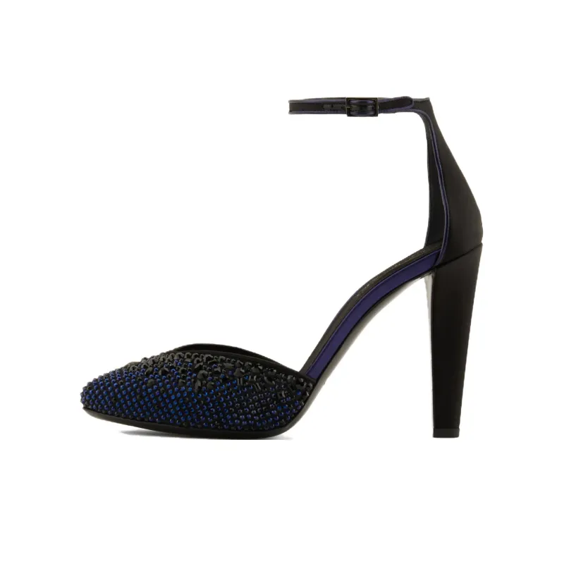 AMANI Chunky Heel High Heels 9.5cm Women's Blue Black-0