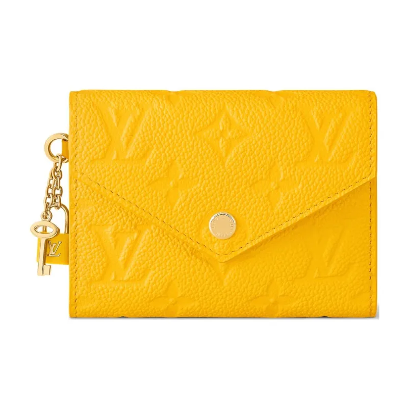LOUIS VUITTON Victorine Cow Leather Wallet Women's Yellow-0