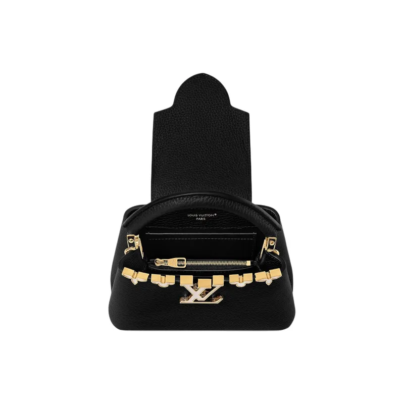 LOUIS VUITTON Capucines Taurillon Leather Shoulder Bag, Crossbody Bag, Handbag Mini Women's Black-2