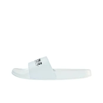 LiNing Football Cushioned Slip Resistant Abrasion Resistant Slide Slippers Women's White Black