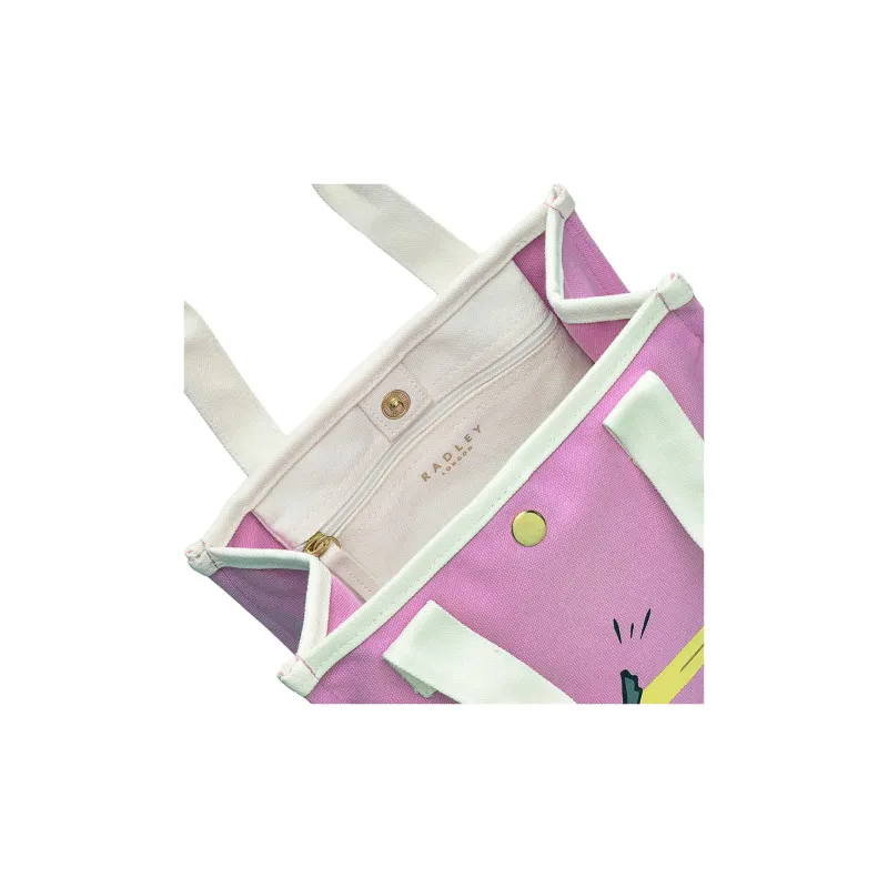 RADLEY Canvas Canvas Bag Tote Bag Shopping Bag Handbag Medium Size Women's Pink-3