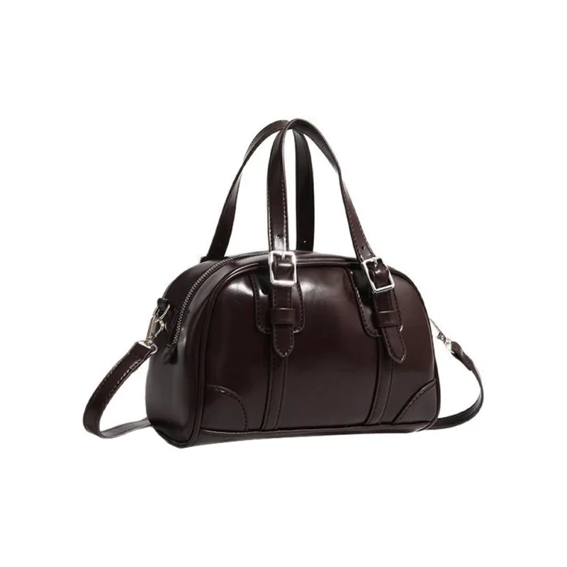 SEPTWOLVES PU Handbag Regular Women's Black/Light Coffee/Dark Coffee-10