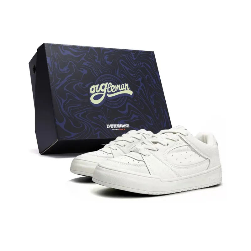 OUGLEMEN Slip-Resistant Cushioning Impact Resistance Wear-Resistant Low-Top Skateboard Shoes Men's Box Included-0