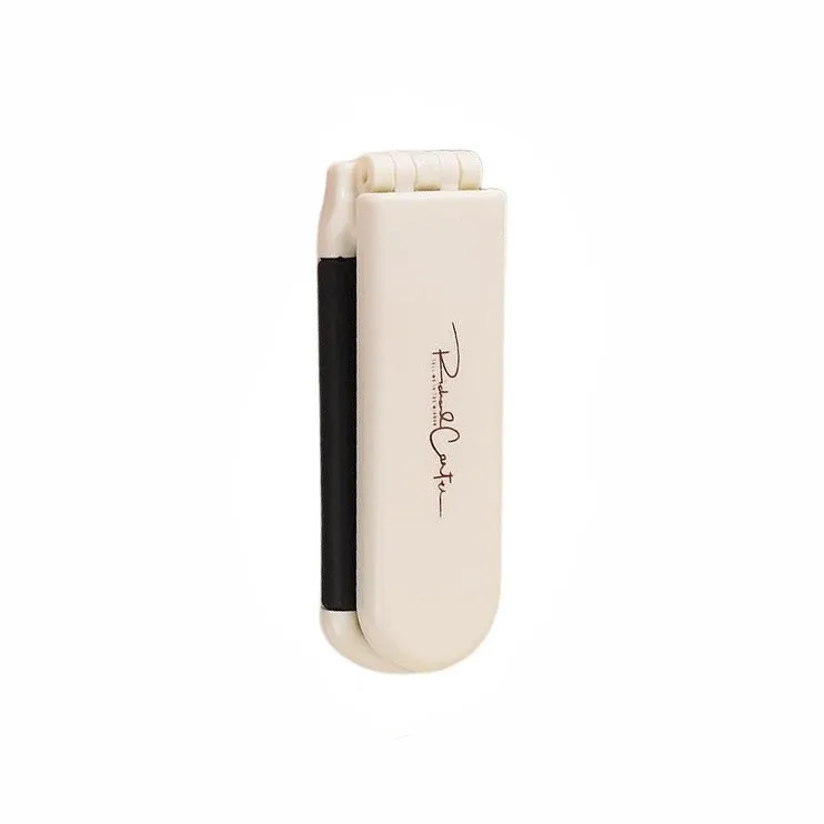 JOYTOUR Milk White Foldable Mini Comb With Mirror Portable And Compact Air Cushion Design Hairdressing Tool-1