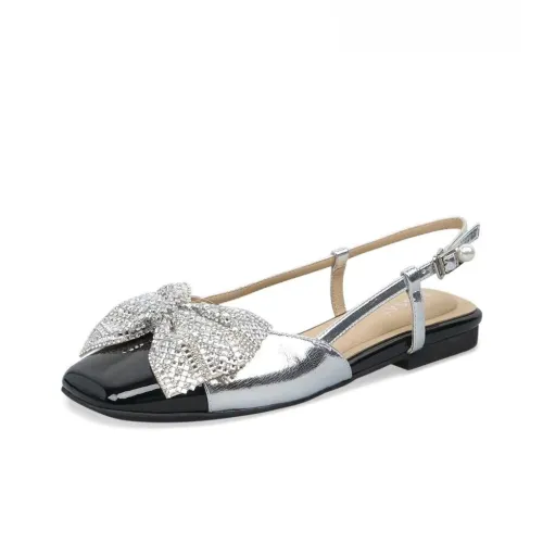 AJPAP Casual Single Shoes Women's Silver Black