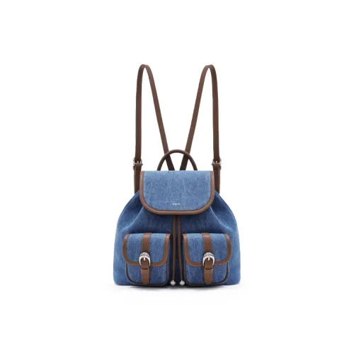 MUVA Denim Backpack Women's Denim Blue/Canvas Brown