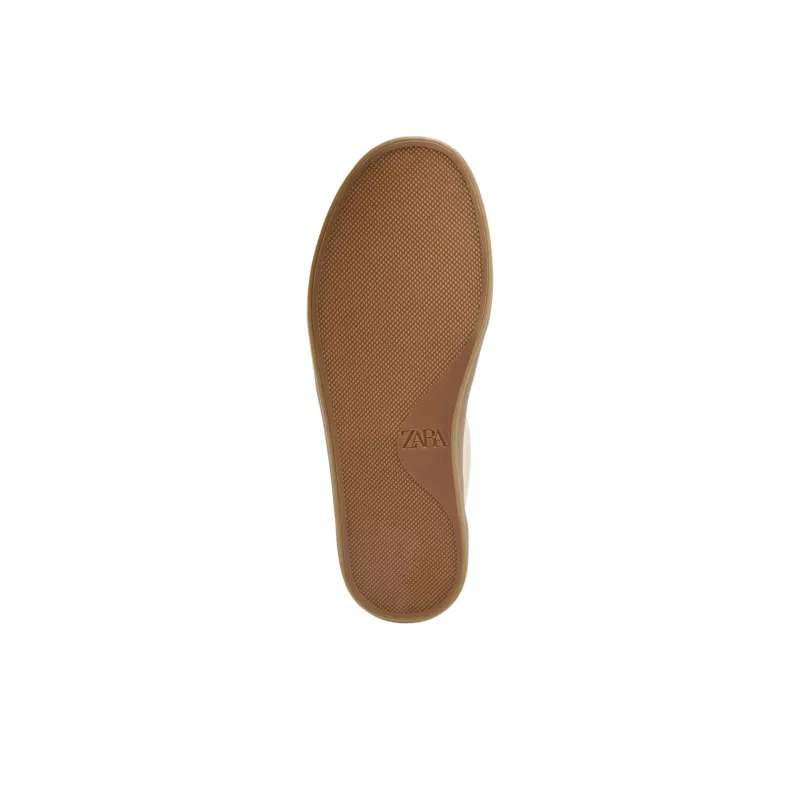 ZARA Low Top Skateboard Shoes Women's Beige-6