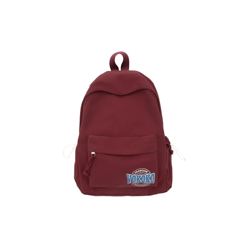Travel Nylon Backpack Regular Unisex Black/Ecru/Red/Pink/Light Blue-17