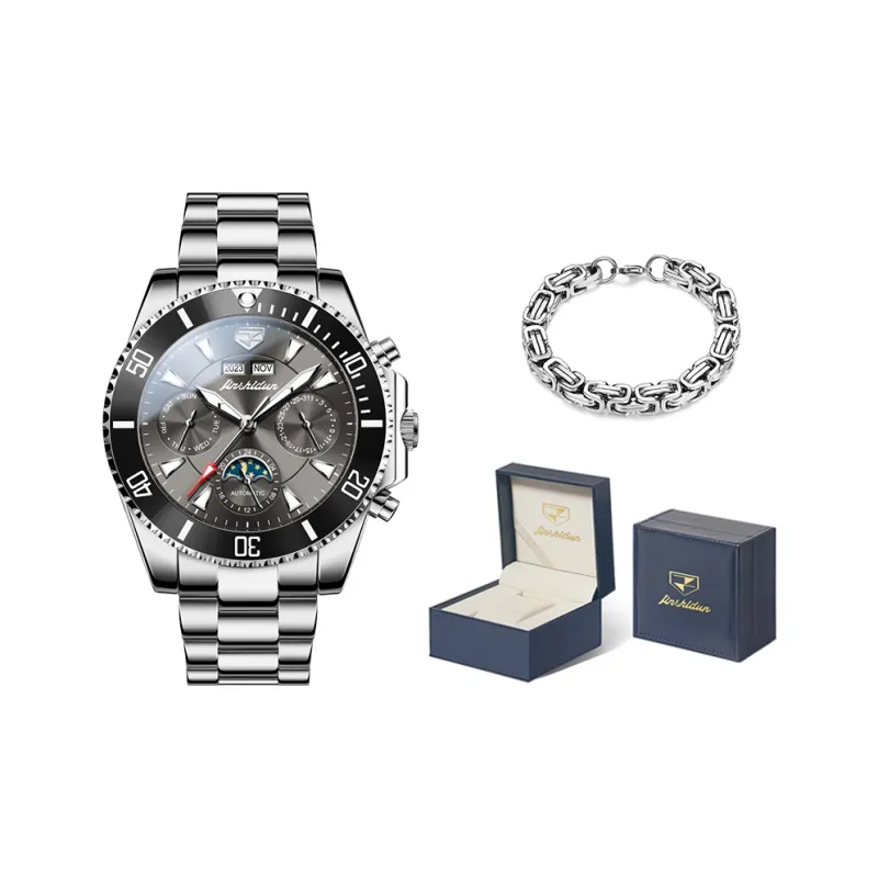 Jin Shi Dun Artisan Collection Mechanical Movement Stainless Steel Watchband Watch Men's Watches Black Dial-10