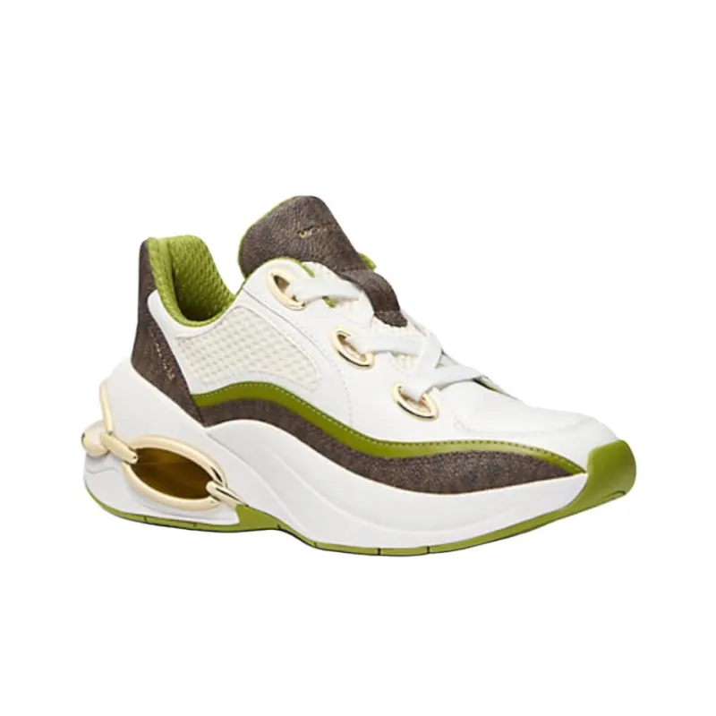 MICHAEL KORS Toni Low Top Chunky Sneakers Women's Green White-2
