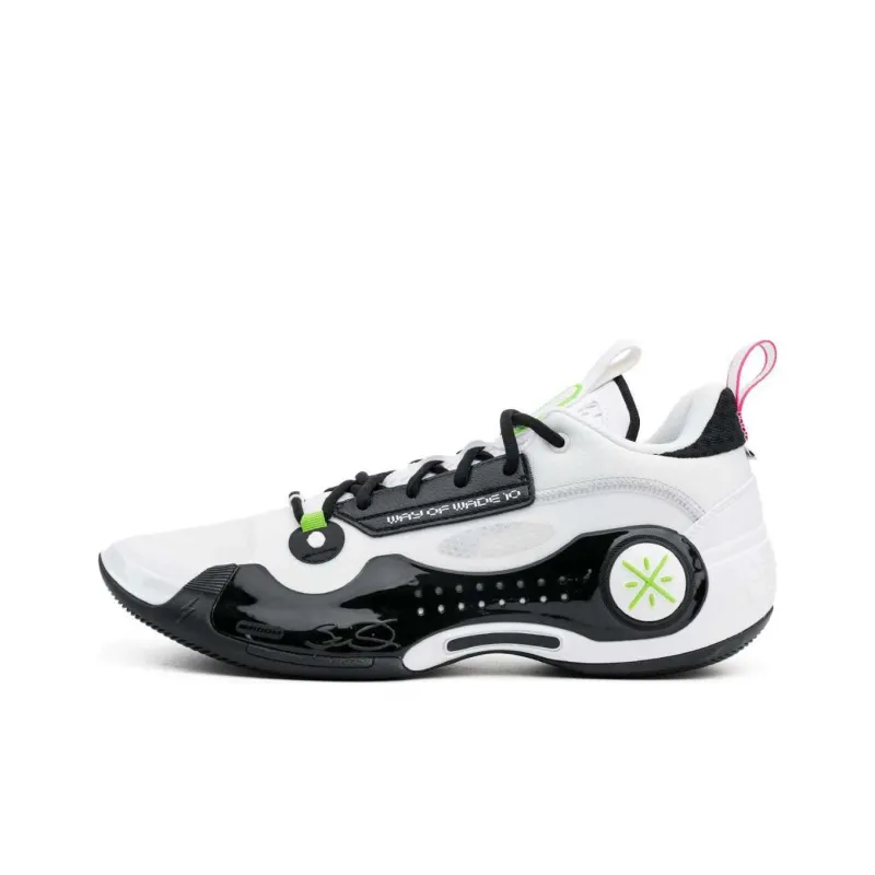 LiNing Wade's Way 10 Low Wear-Resistant Slip-Resistant Support Low-Top Basketball Shoes Men's White Black-0
