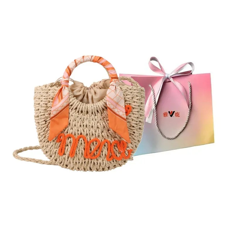 Yalu Woven Handbag Women's Orange/Yellow/Pink/Blue-0