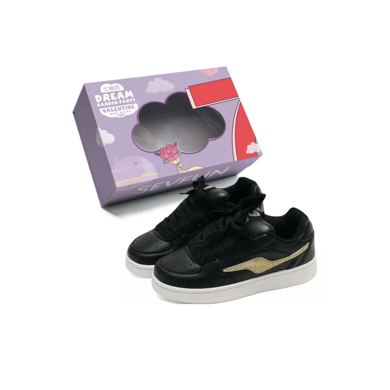 7 SEVFUN Low Top Skateboard Shoes Unisex Blue Yellow-32