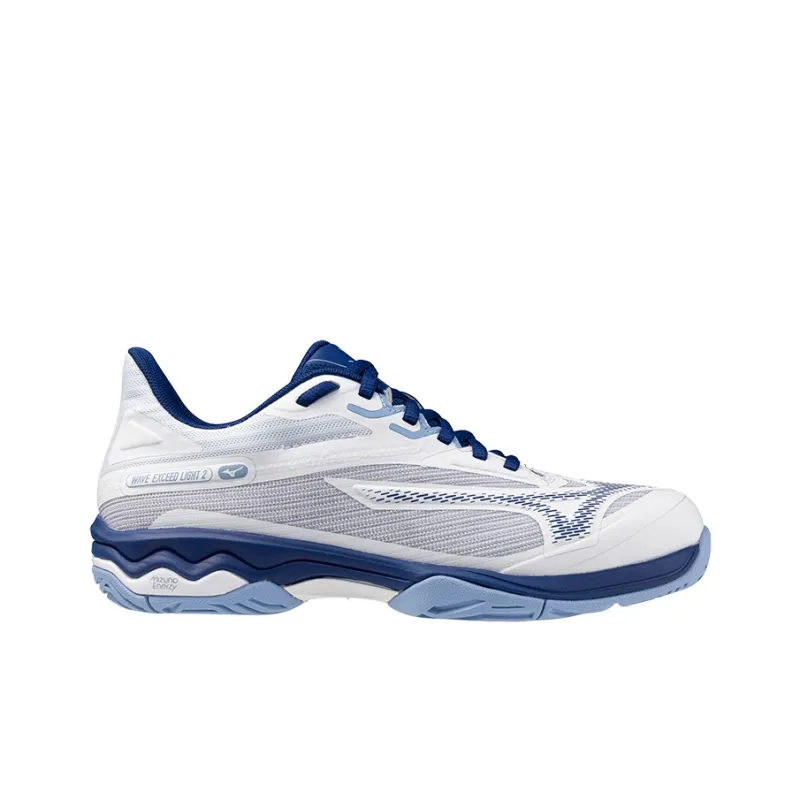 Mizuno Wave Exceed Light 2 Cushioning Coverage Lightweight Low-Top Tennis Shoes Unisex White-1