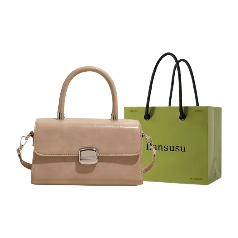 Bansusu PU Handbag Women's Black/Pink/Green/Khaki/Ecru-15
