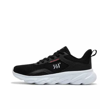 361° Breathable Lightweight Rebound Low Top Casual Running Shoes Men's Black White