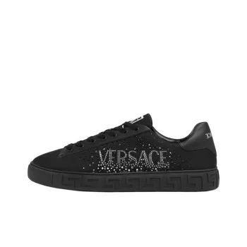 FANSIZHE LOGO GRECA Crystal Athletic Shoes Low Top Skateboard Shoes Men's Black