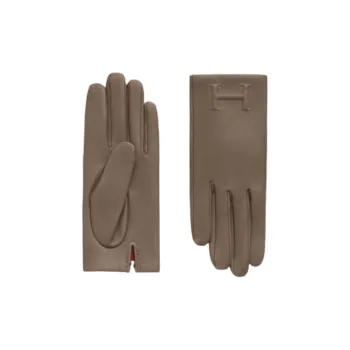 HERMES Lambskin Cashmere Gloves Women's Brown