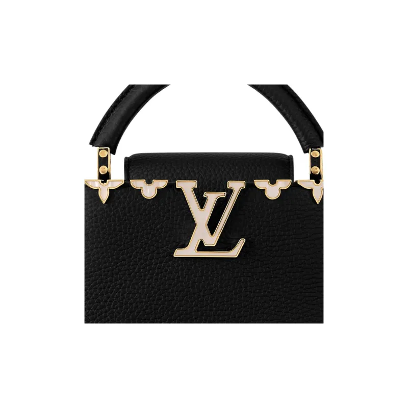 LOUIS VUITTON Capucines Taurillon Leather Shoulder Bag, Crossbody Bag, Handbag Mini Women's Black-3