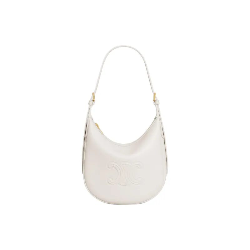 CELINE Triomphe Calfskin Crossbody Bag, Shoulder Bag Small Size Women's Beige-0